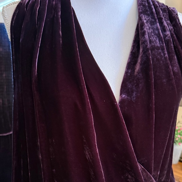 Young Fabulous & Broke Velvet Maxi Dress in Deep Purple with a High Slit - Picture 3 of 13